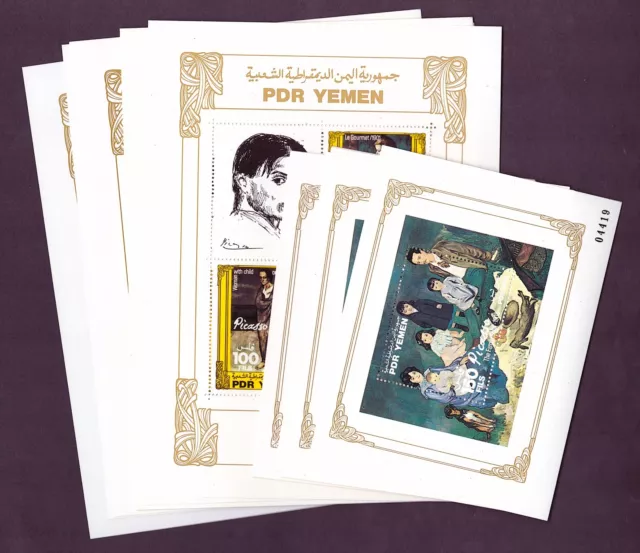 Yemen - MS296 1983 Pablo Picasso. 24 x MNH miniature sheets.