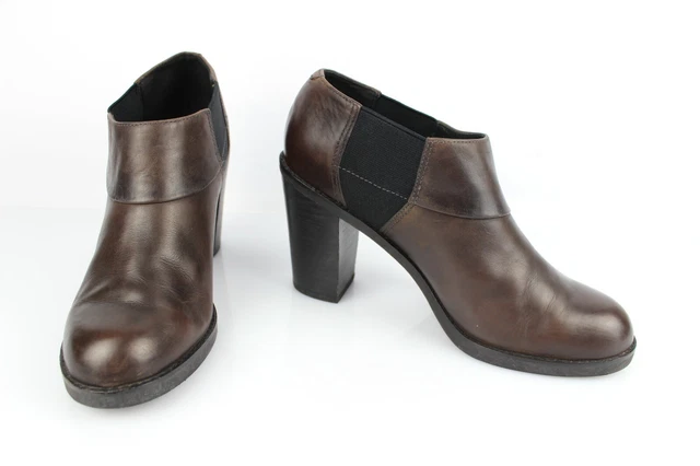 GEOX Bottines Boots Talons bloc Cuir Marron T 40 Très bon état 2