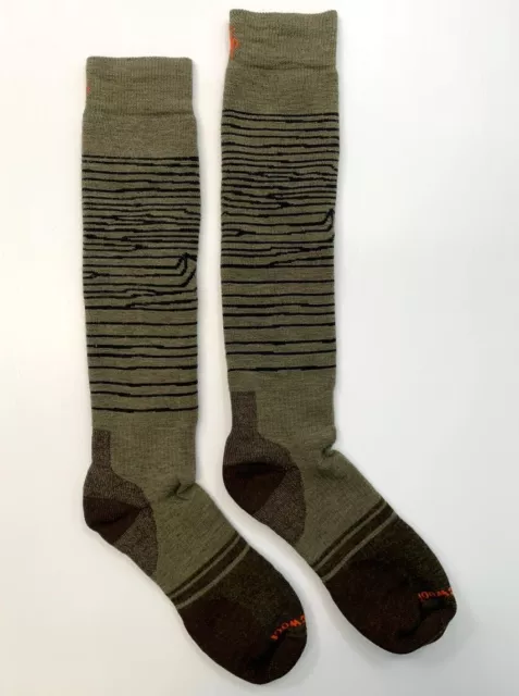 Adult SMARTWOOL Snowboard Full Cushion Iguchi Pattern OTC Socks - WINTER MOSS