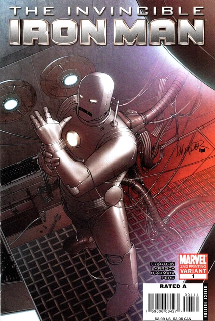 Invincible Iron Man #1 2nd Print Variant Nm Cover by Salvador Larroca