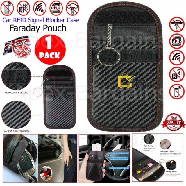 Neu Mini Faraday Tasche Auto Schlüssel Signal Blocker Etui schlüssellos Zugang Anhänger Tasche 1 PACK