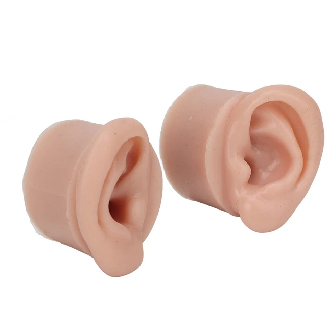 Pantallas de orejas de silicona suave modelo de oreja con soporte independiente modelo 3 pares para joyería