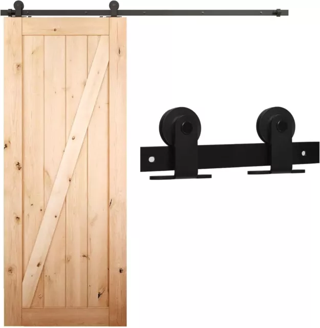 CCJH 1M-6M Top Mount Sliding Barn Door Hardware Kit Heavy Duty for 1/2 Wood Door