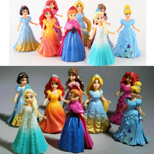 8*DISNEYPRINCESS ACTION FIGURES Changed Dress Doll Kids Boys Girls