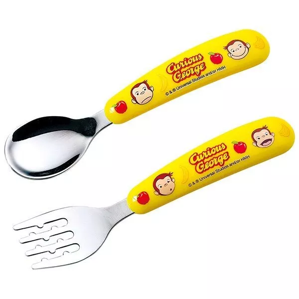 Curious George Stainless Steel Children's Learning Tableware Spoon Fork Monkey