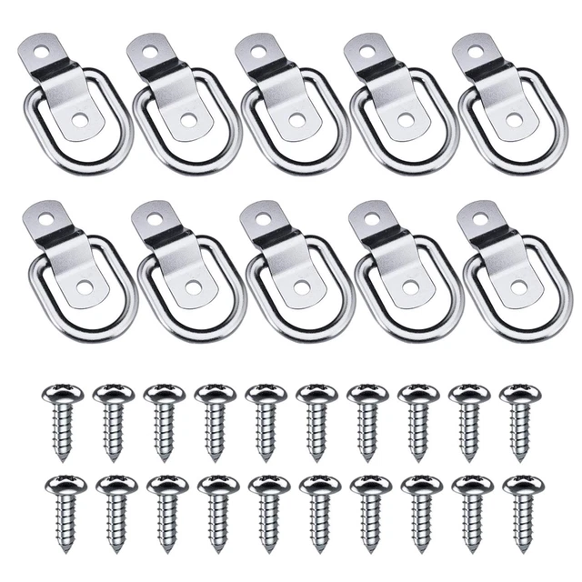 4 Pack Universal Rear Van Floor Bulkhead D-Rings – Heavy Duty Load Tie Down Hooks