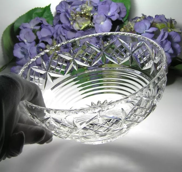 STUART CRYSTAL * Glengarry * Large 20cm  SERVING BOWL Vintage c1920s~50 SIGNED