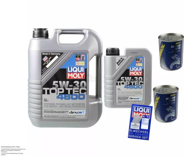 6L huile moteur Liqui Moly Top Tec 4600 5W-30 2x mannol Moteur Doctor Additiv