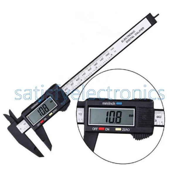 150mm 6inch LCD Digital Electronic Carbon Fiber Vernier Caliper Gauge Micrometer