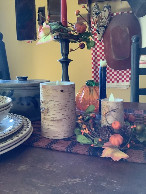 Martha Stewart Birch Bark Set Of 2 Candles Luminara