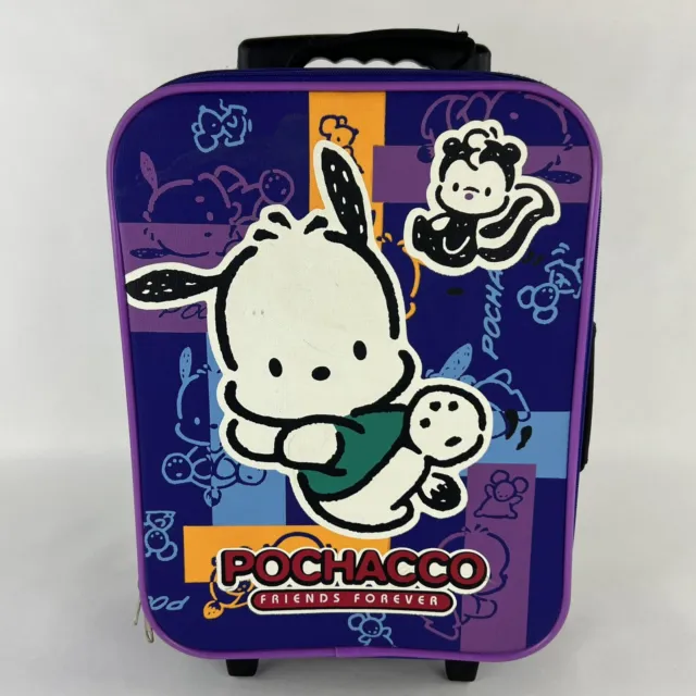 Vintage 1997 Sanrio Smiles Pochacco Friends Forever Rolling Suitcase Luggage
