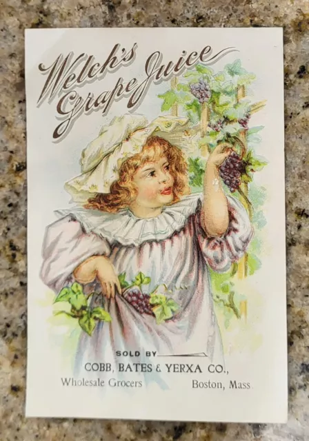 Victorian Trade Card Welch's Grape Juice Cobb Bates Yerxa Boston MA