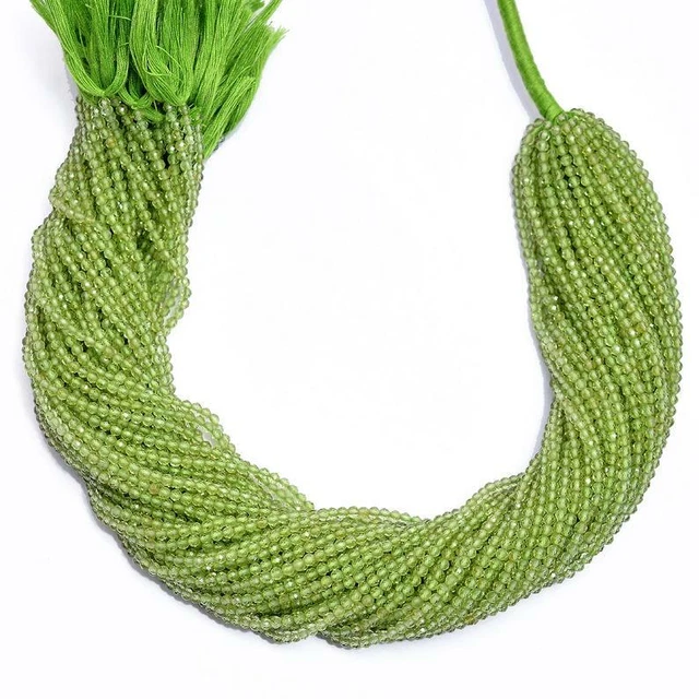 AAA Naturel Facettes Vert Péridot Gemme Rondelle Perles 13 " Brin 2mm-3mm