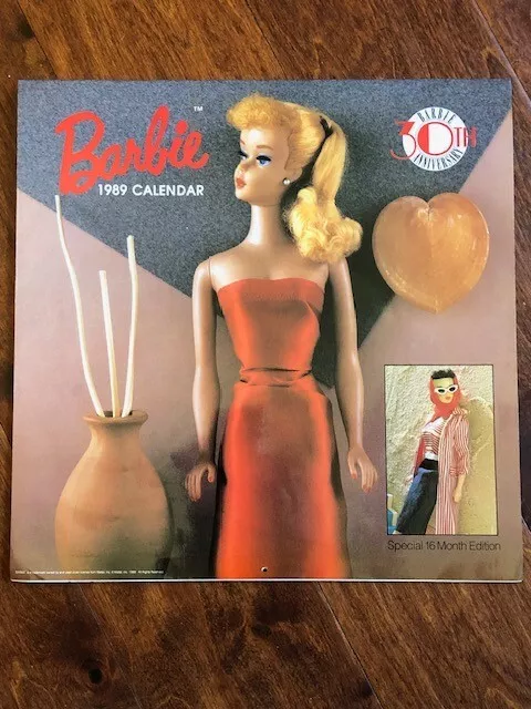 Vintage Mattel 1989 Barbie Calendar Special 16 Month 30th Anniversary NEW