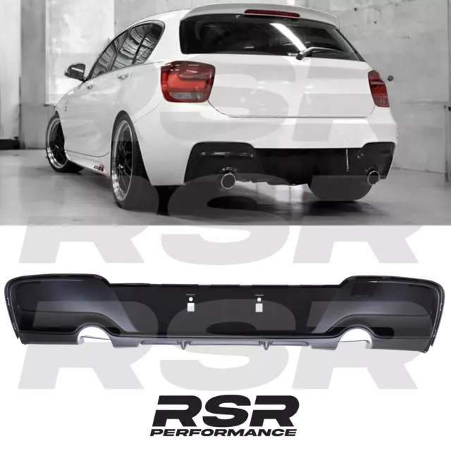 M SPORT LOOK DUAL TWIN EXIT REAR DIFFUSER FOR BMW 1 SERIES F20 F21 135i 11-15