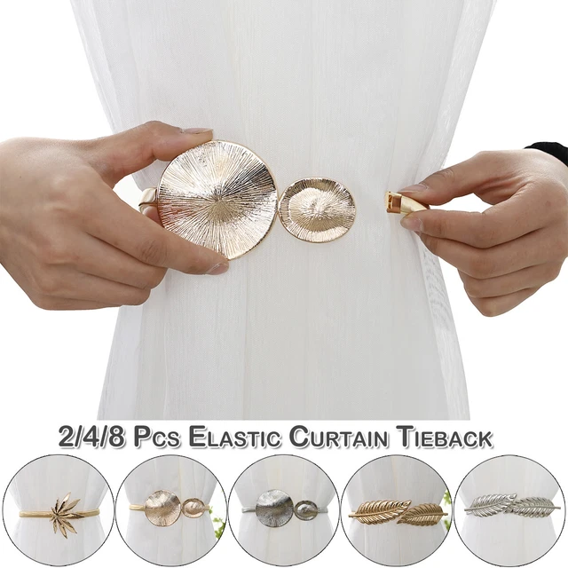 Pair Of Metal Leaves Curtain Tie Backs -Tiebacks Holdbacks Voile & Curtain Decor