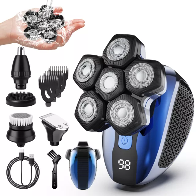 SEJOY 5in1 Head Shaver for Bald Men Cordless Electric Razor Hair Trimmer Dry Wet