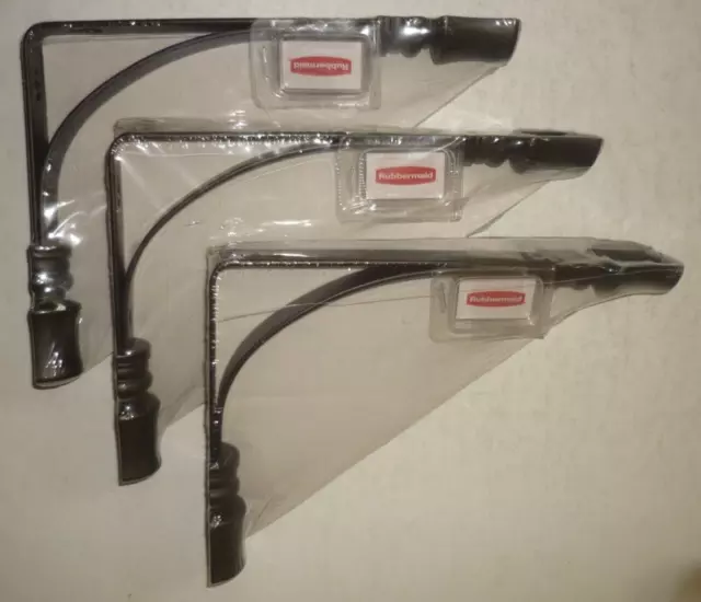 3 Rubbermaid Decorative Shelf Bracket 6" x 8" Dark Brown in color, made of Steel