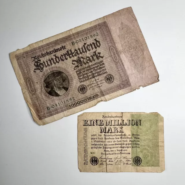 1923 Banknotes Germany Weimar 100.000 Mark Reichsbanknote German Bank Note