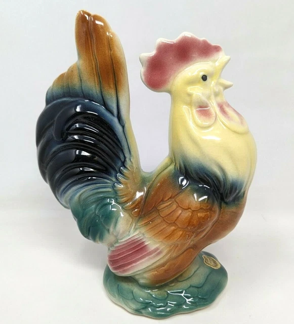 VTG MCM 1950s Royal Copley Porcelain Easter Chicken Rooster Figurine Statue KP21