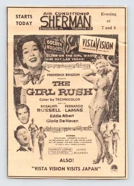 1955 THE GOLD RUSH MOVIE AD Vintage 4"X5.5" Newspaper 1950's M546