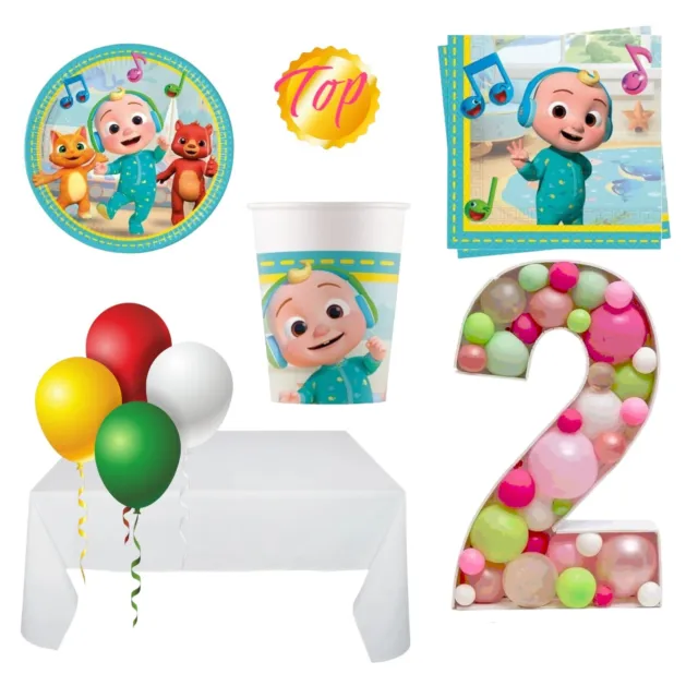 Kit compleanno Bambini a Tema Cocomelon Disney per 16 Persone  con balloon box