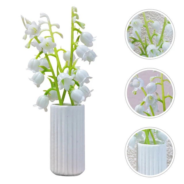 2pcs Doll House Decoration Accessory Mini Flower Vase Model Mini House Bonsai