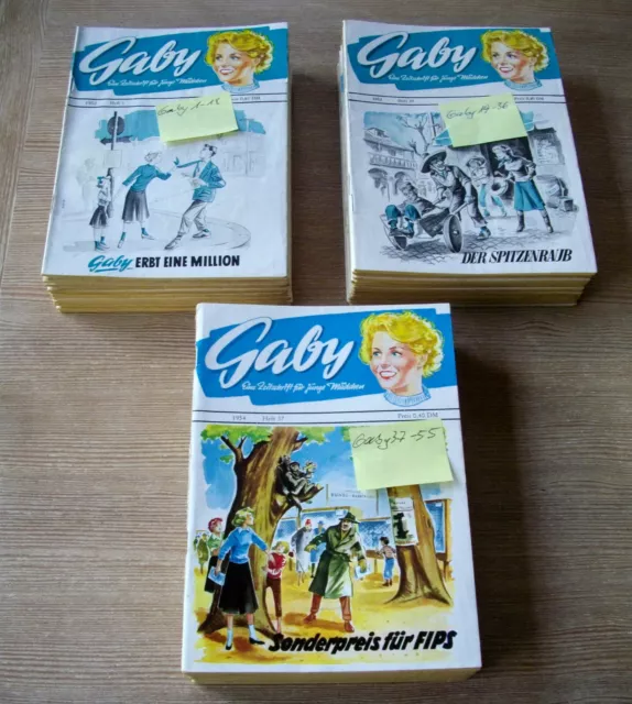 Gaby - Eine Zeitschrift für junge Mädchen Uta-Verlag 1952-1954 Nr. 1-55 komplett