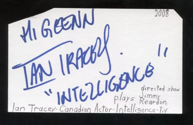 Ian Tracey Signed 3x5 Index Card Autographed Signature Actor