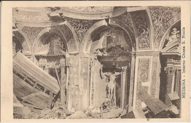 Messina, Sicily - ITALY - Earthquake 1908 - Saint Nicholas Church Damage