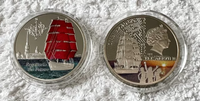 Rare Niue Scarlet Sails  .999 Silver Layered Coin - Add to Your Collection!
