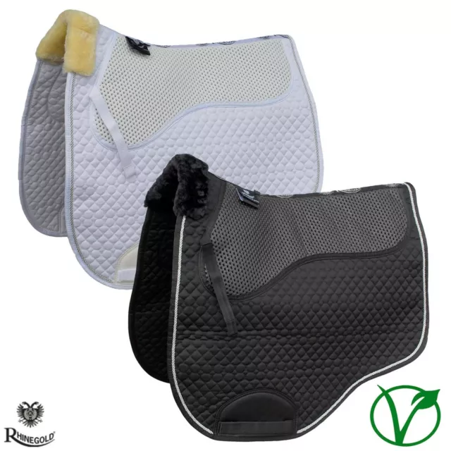 Rhinegold Non-Slip Gel Straighter Cut Saddle Pad –  Shock Absorbing – Luxe Fur