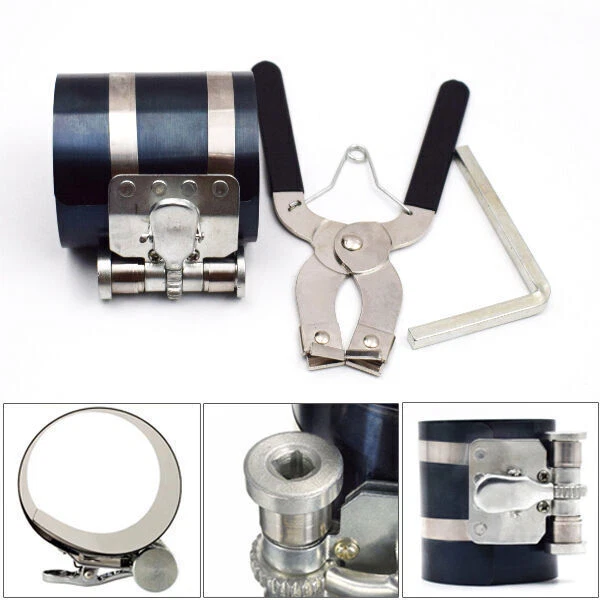 Piston Ring Compressor Installer Ratchet Plier Remover Expander Engine Tool Kit