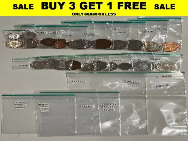 Grip Self Seal Zip Lock 100x Small Clear print Plastic Baggy uk seller fast ship 2