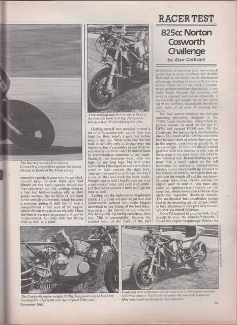 Motorcycle 825 cc Norton Cosworth Challenge competition  collection