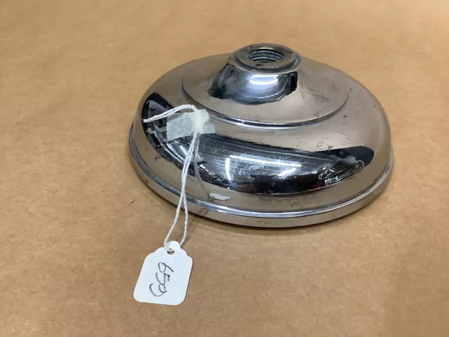 (659) Large Chrome Plated Brass And Copper Shower Head Vintage Salvaged Item