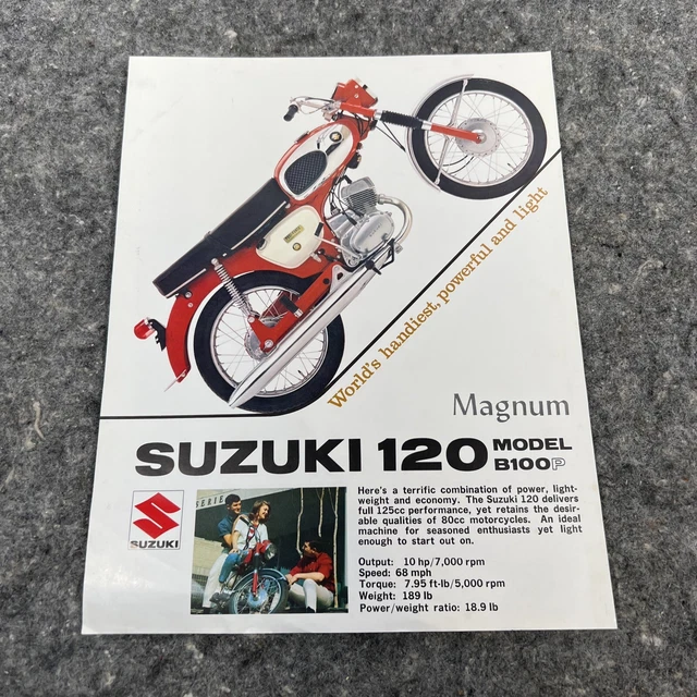 Original SUZUKI Brochure B100P 120 Magnum Original SUZUKI Brochure B100P 120 Magnum
