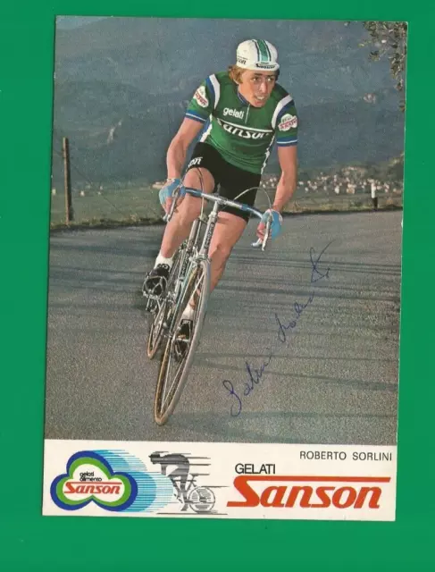 CYCLISME carte cycliste ROBERTO SORLINI équipe SANSON 1977 Signée
