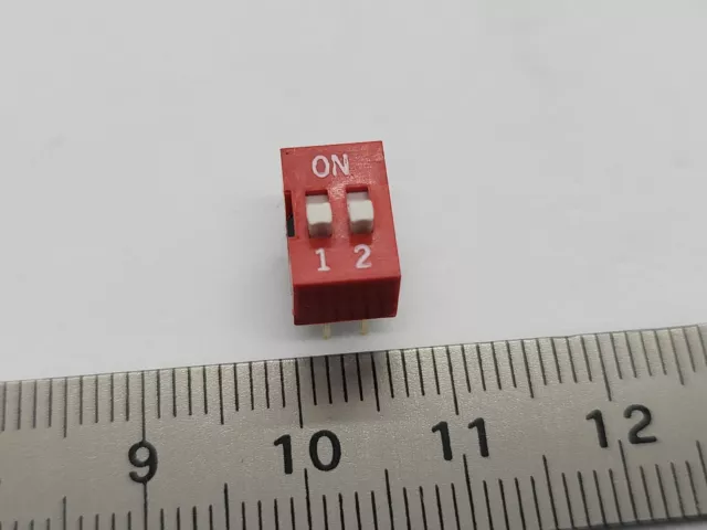 Micro interrupteur Dip Switch 2 positions ON/OFF - 2.54mm, 24V 25mA