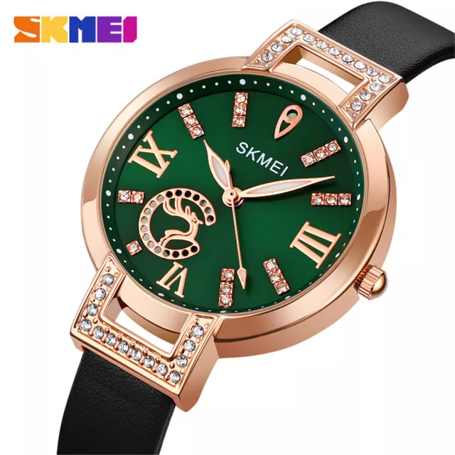 SKMEI Orologi Donna Marca Donna Orologio da polso Eleganti Donna Ragazza Orologi in Pelle