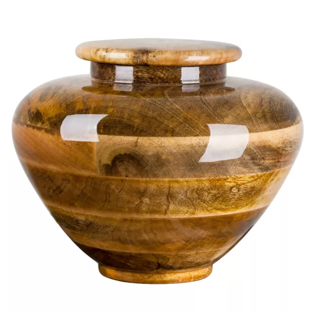Splendida urna crematoria mango artigianale per ceneri unica URNA personalizzata (MU2)