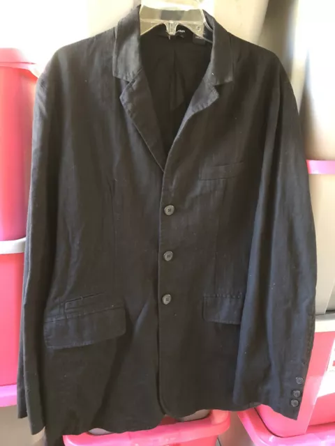 Pop Icon Mens Blazer Jacket Black Pockets Notch Lapel Size Large