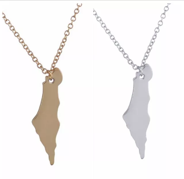 Palestine Necklace Map Country Gold & Silver Gaza Chain Palestine Pendant Charm