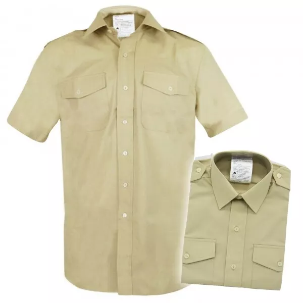 NEU FAD British Army No 2 Uniform Short sleeve  Fawn Shirt Issue Khaki Hemd