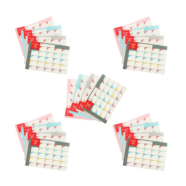 20 SHEETS COUNTDOWN Wall Chart Habit Calendar Monthly Planner -day ...