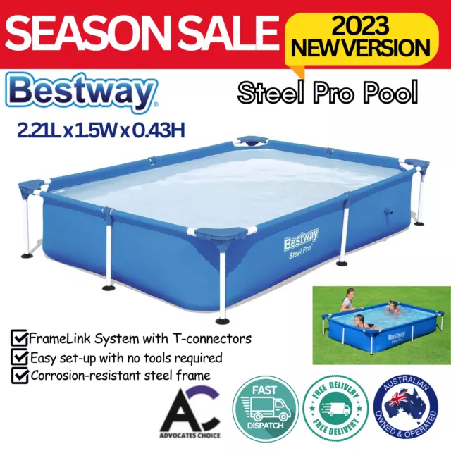Bestway Swimming Pool Above Ground Frame Pools Steel Pro Outdoor 2.2 X 1.5M NEW