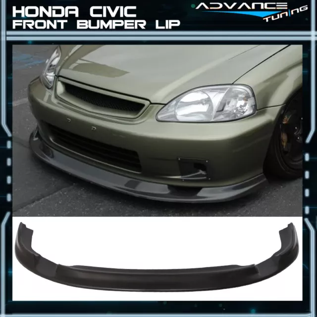 Fits 99-00 Honda Civic EK JDM First Molding Style Front Bumper Lip Spoiler PU