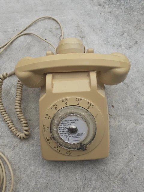 Ancien Téléphone à Cadran Bleu Socotel S63 - Année 1983