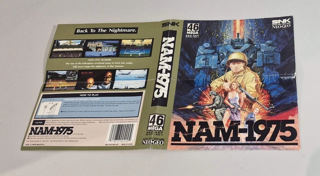 Nam-1975 Neo Geo SNK Japan Original + Manual GameNGH-001 Cardboard