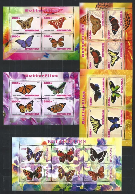 Mini Sheet Jeu (5) Papillons Flora Faune